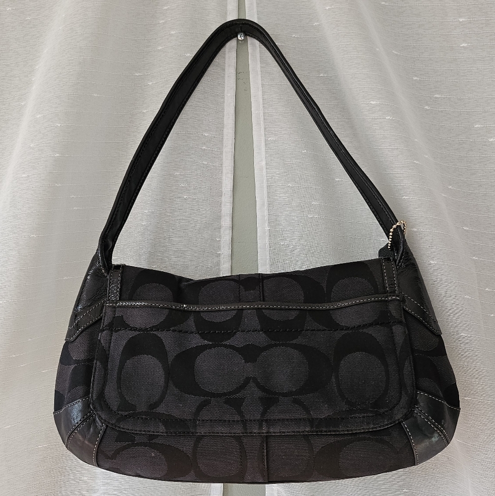 COACH Black Ergo Signature Flap Y2K Shoulder Bag - Picture 5 of 13